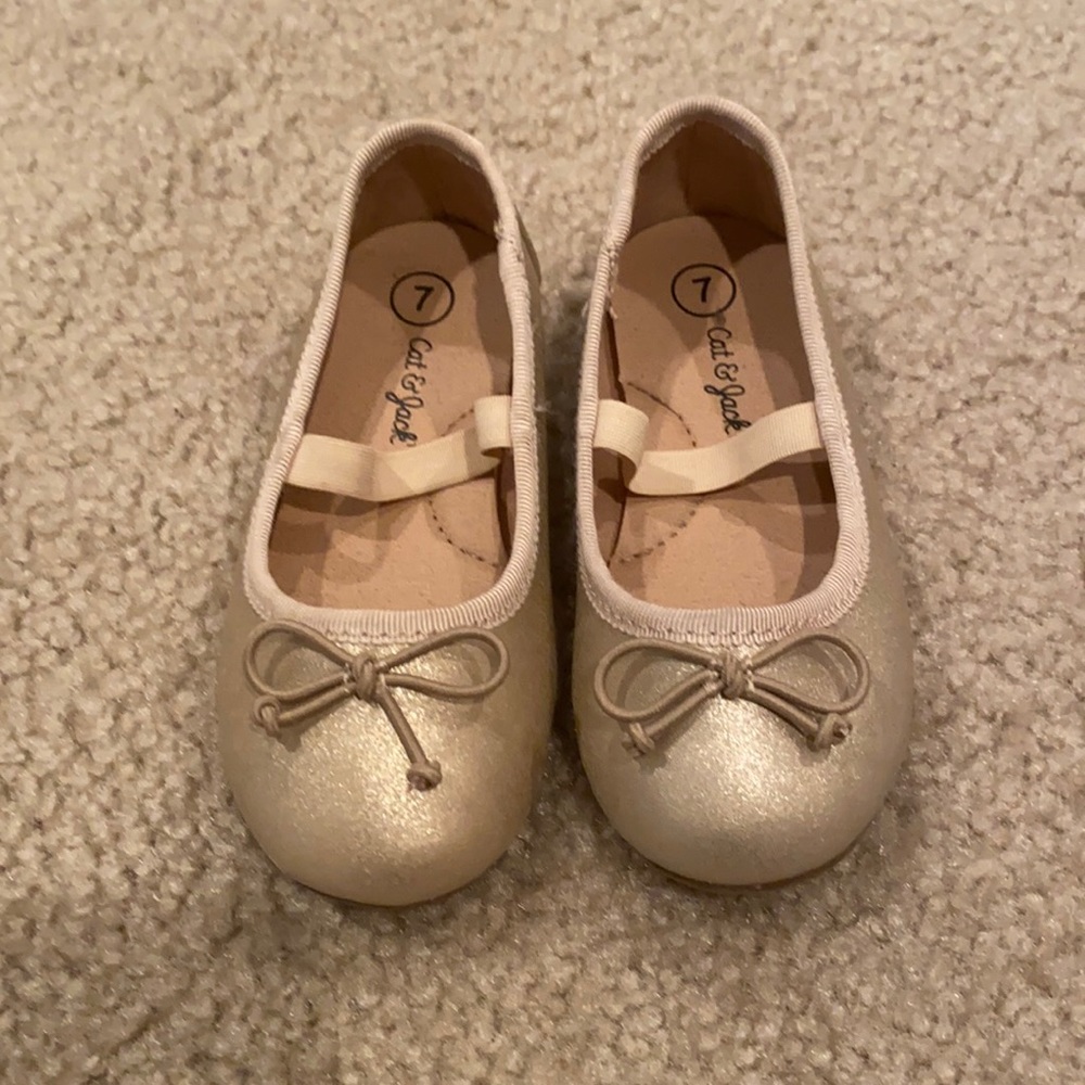 Cat and jack gold ballet flats.